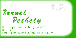 kornel pethely business card